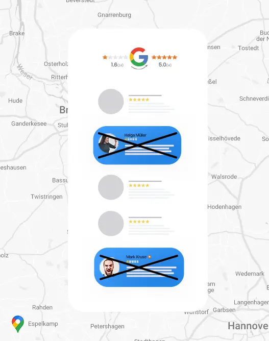 Google Bewertungen entfernen